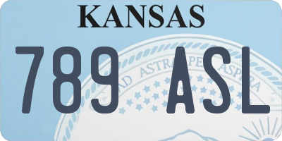 KS license plate 789ASL