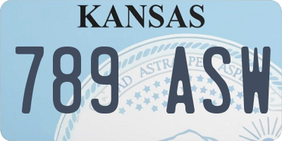 KS license plate 789ASW