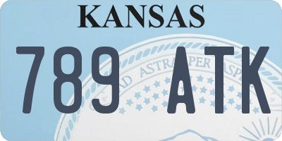KS license plate 789ATK