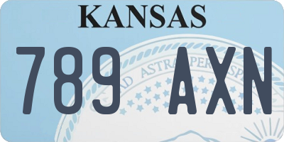 KS license plate 789AXN