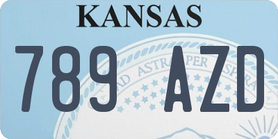 KS license plate 789AZD