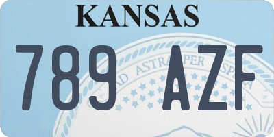 KS license plate 789AZF