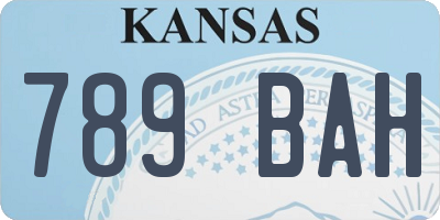 KS license plate 789BAH