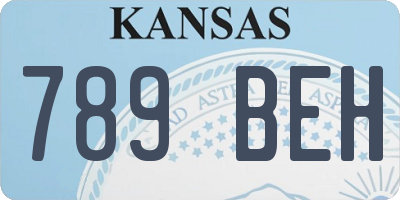 KS license plate 789BEH