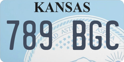 KS license plate 789BGC