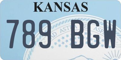 KS license plate 789BGW
