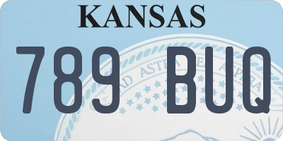 KS license plate 789BUQ