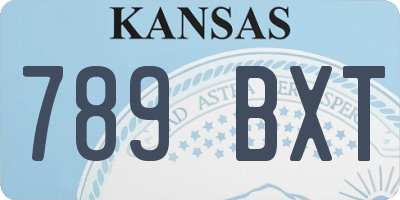 KS license plate 789BXT