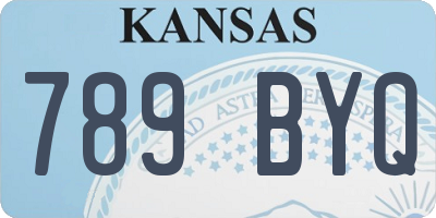 KS license plate 789BYQ