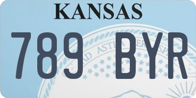 KS license plate 789BYR
