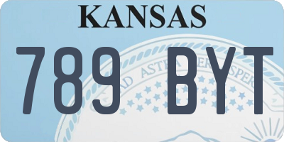 KS license plate 789BYT