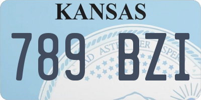 KS license plate 789BZI