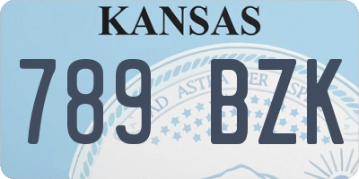 KS license plate 789BZK