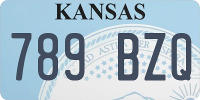 KS license plate 789BZQ