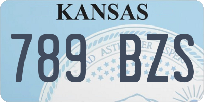 KS license plate 789BZS