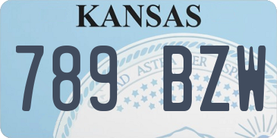 KS license plate 789BZW