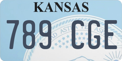 KS license plate 789CGE