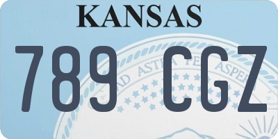 KS license plate 789CGZ