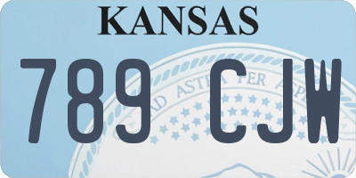 KS license plate 789CJW