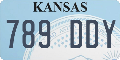 KS license plate 789DDY