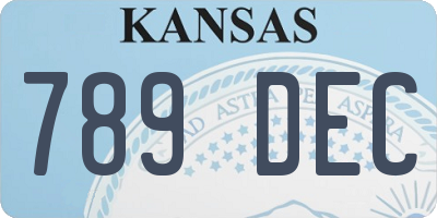 KS license plate 789DEC