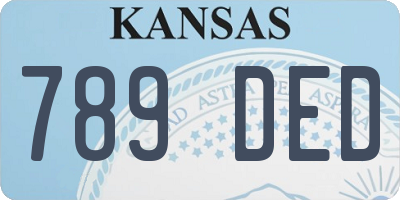 KS license plate 789DED