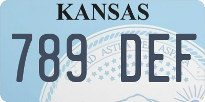 KS license plate 789DEF