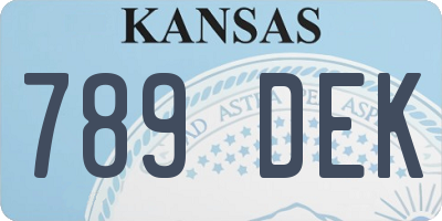 KS license plate 789DEK