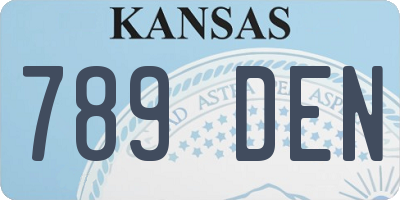 KS license plate 789DEN