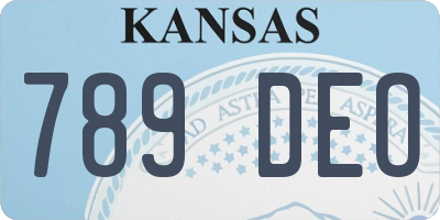KS license plate 789DEO