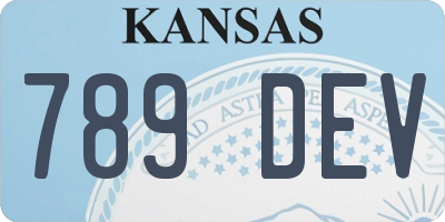 KS license plate 789DEV
