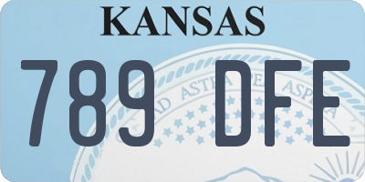KS license plate 789DFE