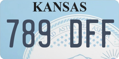 KS license plate 789DFF