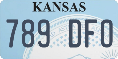 KS license plate 789DFO