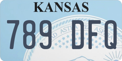 KS license plate 789DFQ
