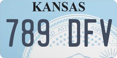 KS license plate 789DFV
