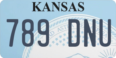 KS license plate 789DNU