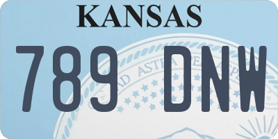 KS license plate 789DNW