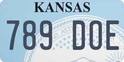 KS license plate 789DOE