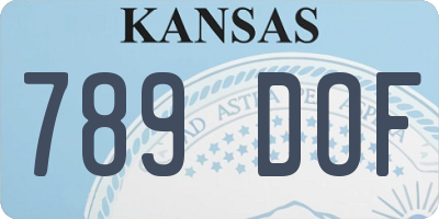 KS license plate 789DOF