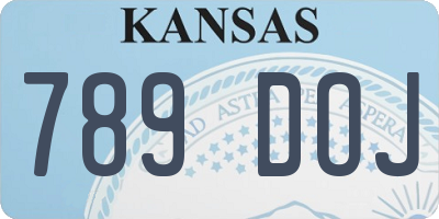 KS license plate 789DOJ