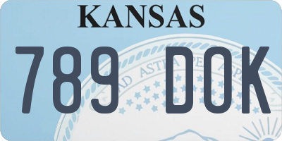 KS license plate 789DOK