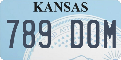 KS license plate 789DOM
