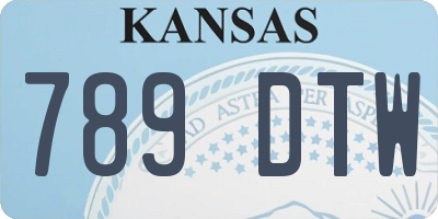 KS license plate 789DTW