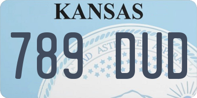 KS license plate 789DUD