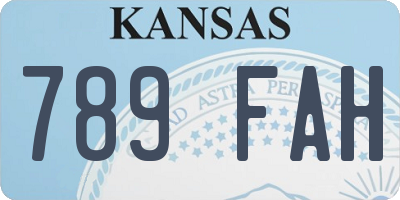 KS license plate 789FAH