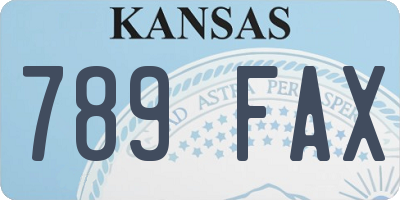 KS license plate 789FAX