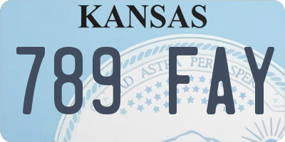KS license plate 789FAY