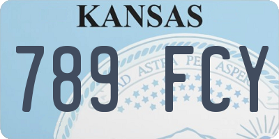 KS license plate 789FCY