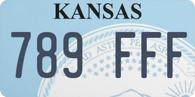 KS license plate 789FFF
